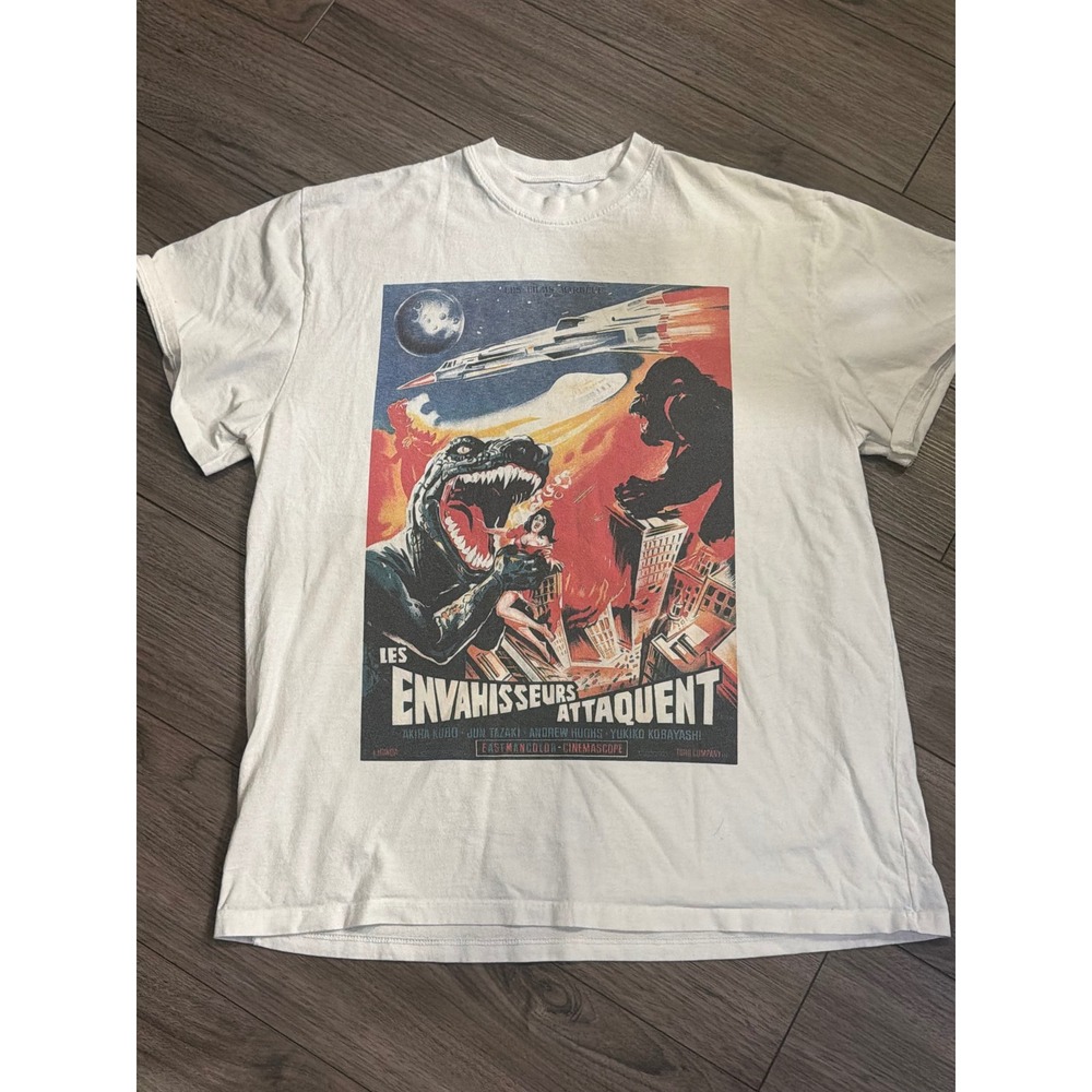 Brandy Melville J. Galt Godzilla King Kong Graphic Tee White Oversized